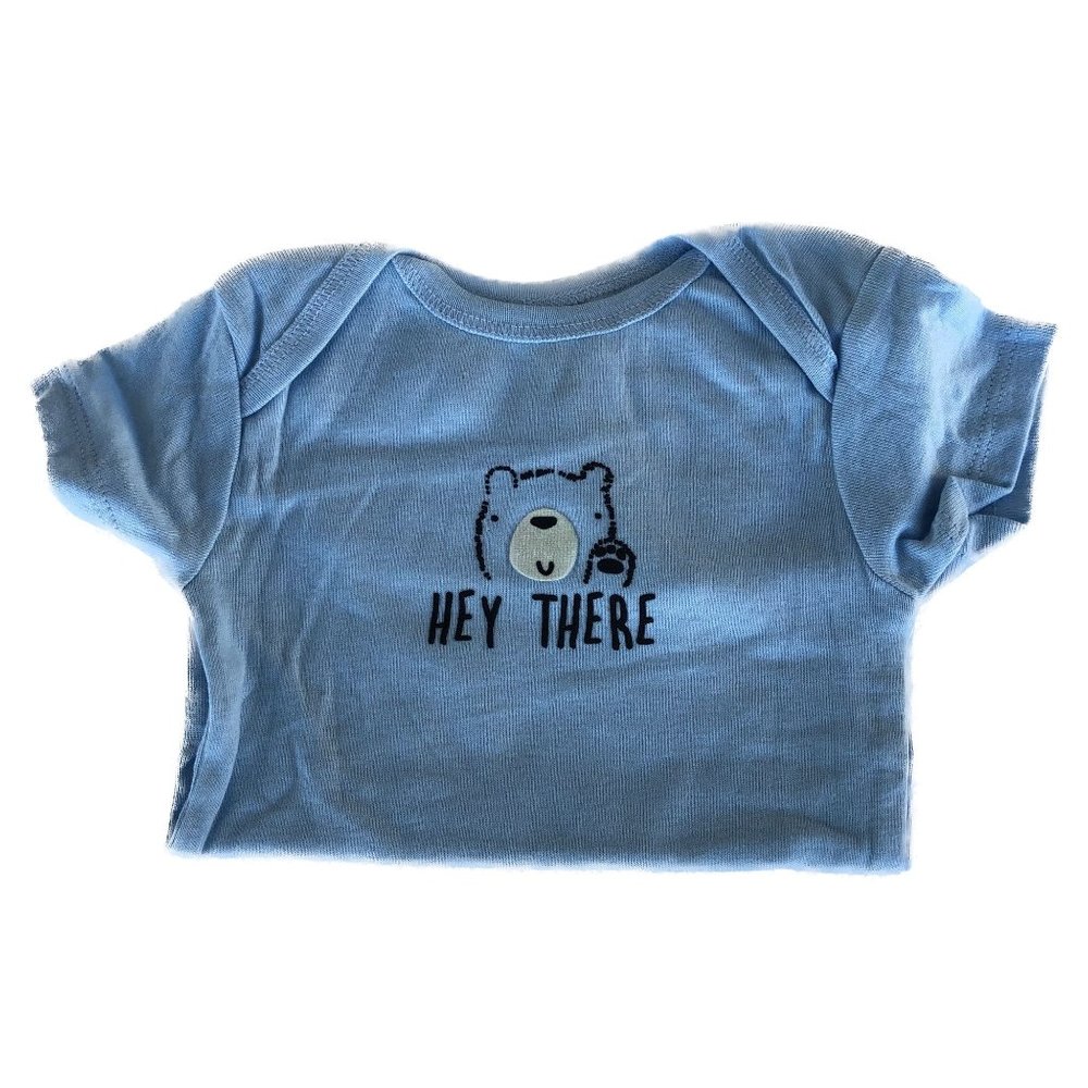 Gerber 4 Pack Onesies Blue/Grey Short Sleeves, Snap Closures, Bodysuits 6-9 Mo - Picture 5 of 11